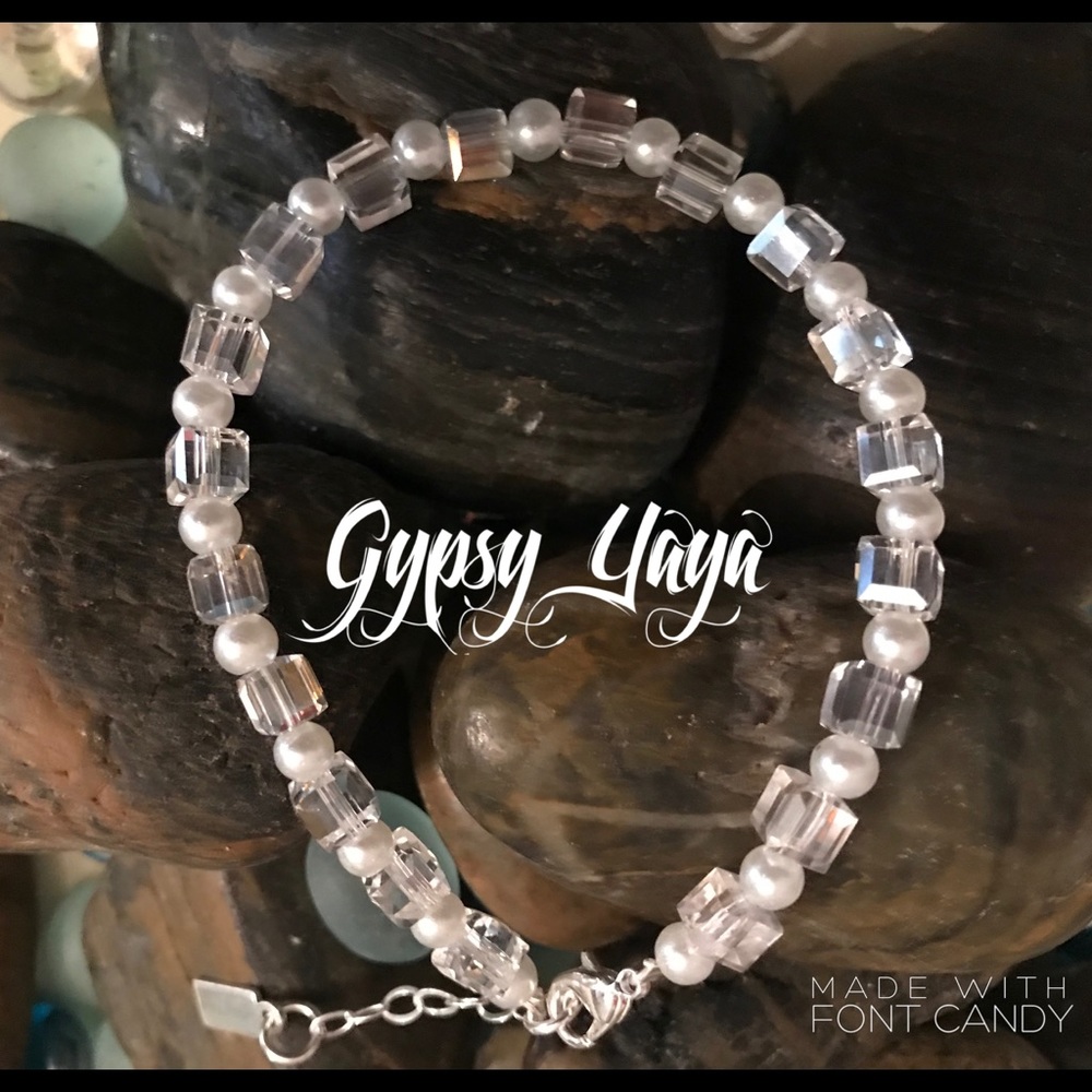 Sterling Silver and Crystal Bracelet